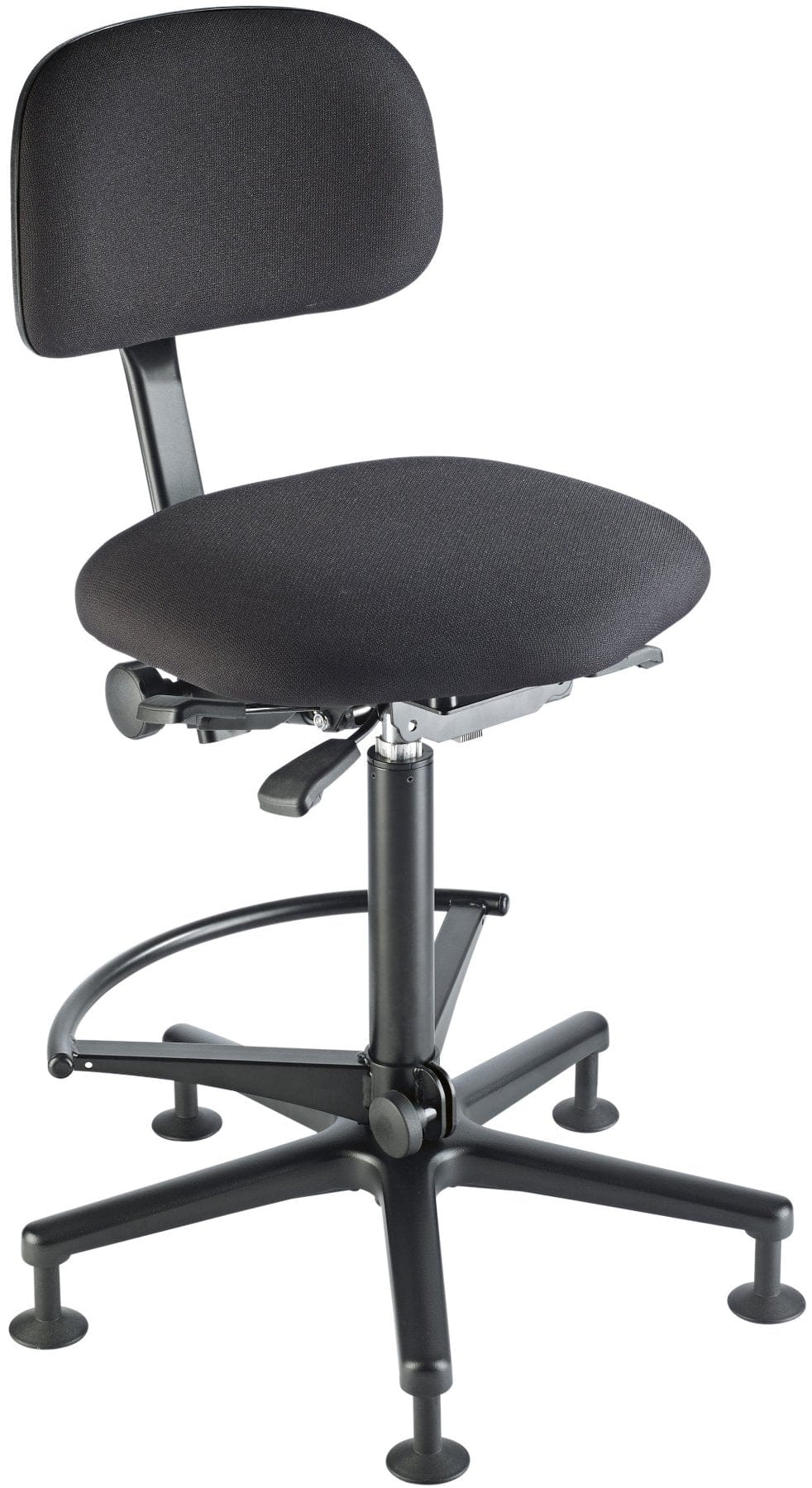 K&M 13460.019.55 Bass Stool with Upholstered Seat and Backrest - Black - ProSound and Stage Lighting