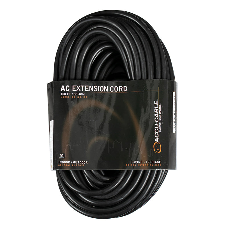 Elation EC123-100 100'BLK,12/3 GAUGE,EDIS