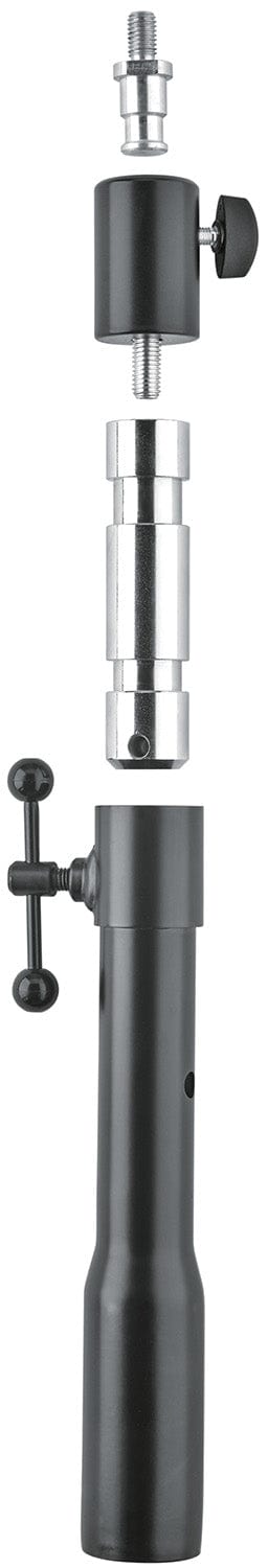 K&M 66390.000.55 TV Spigot Adapter Bundle - Black Zinc Plated - PSSL ProSound and Stage Lighting