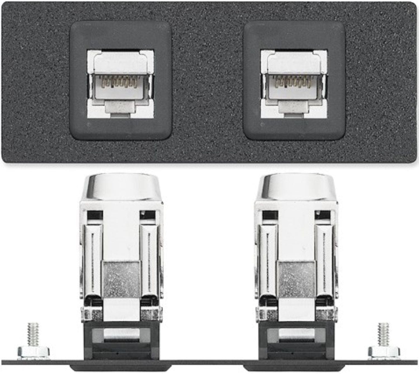 Extron 70-1051-12 Two XTP DTP 24 Punch Down Jacks -Double Space AAP - Black - PSSL ProSound and Stage Lighting