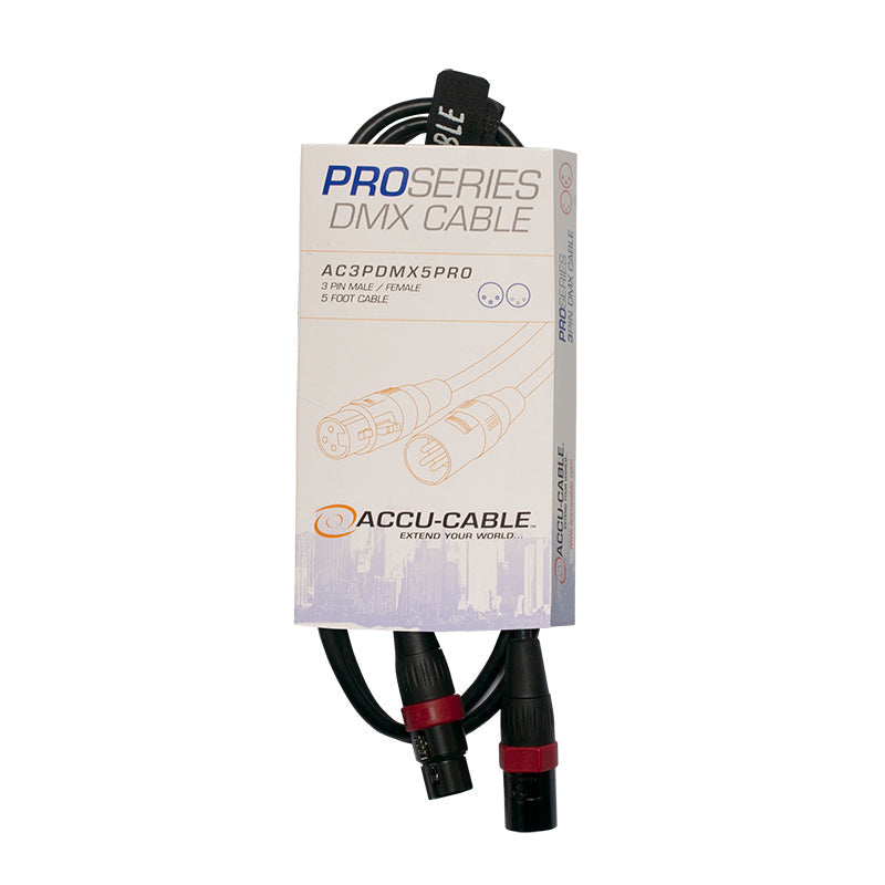 Elation AC3PDMX5PRO 5 FOOT, 3 PIN, PRO, DMX CABLE. PVC JACKET, NINGBO NEUTRIK XLR