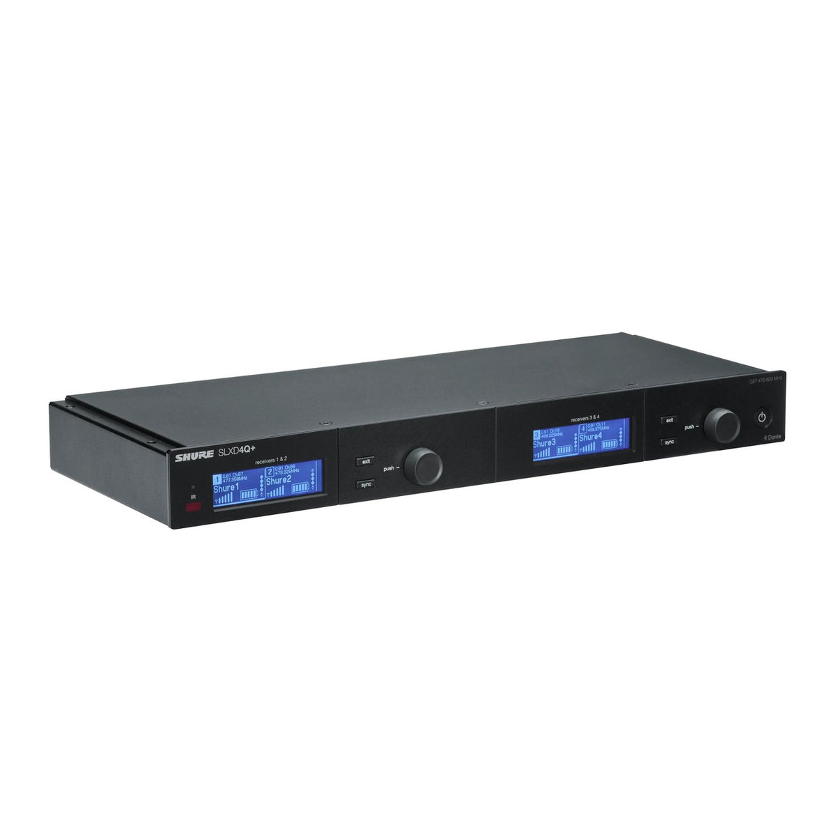 Shure SLXD4QDAN+=-G57 Wireless Receiver, Quad, Dante