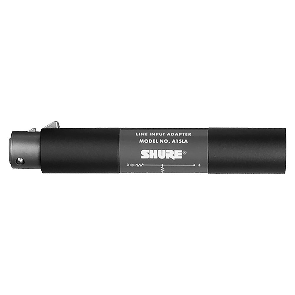 Shure A15LA Line Adapter–Converts Balanced Line Level Signals to Microphone Level (50dB Attenuation)