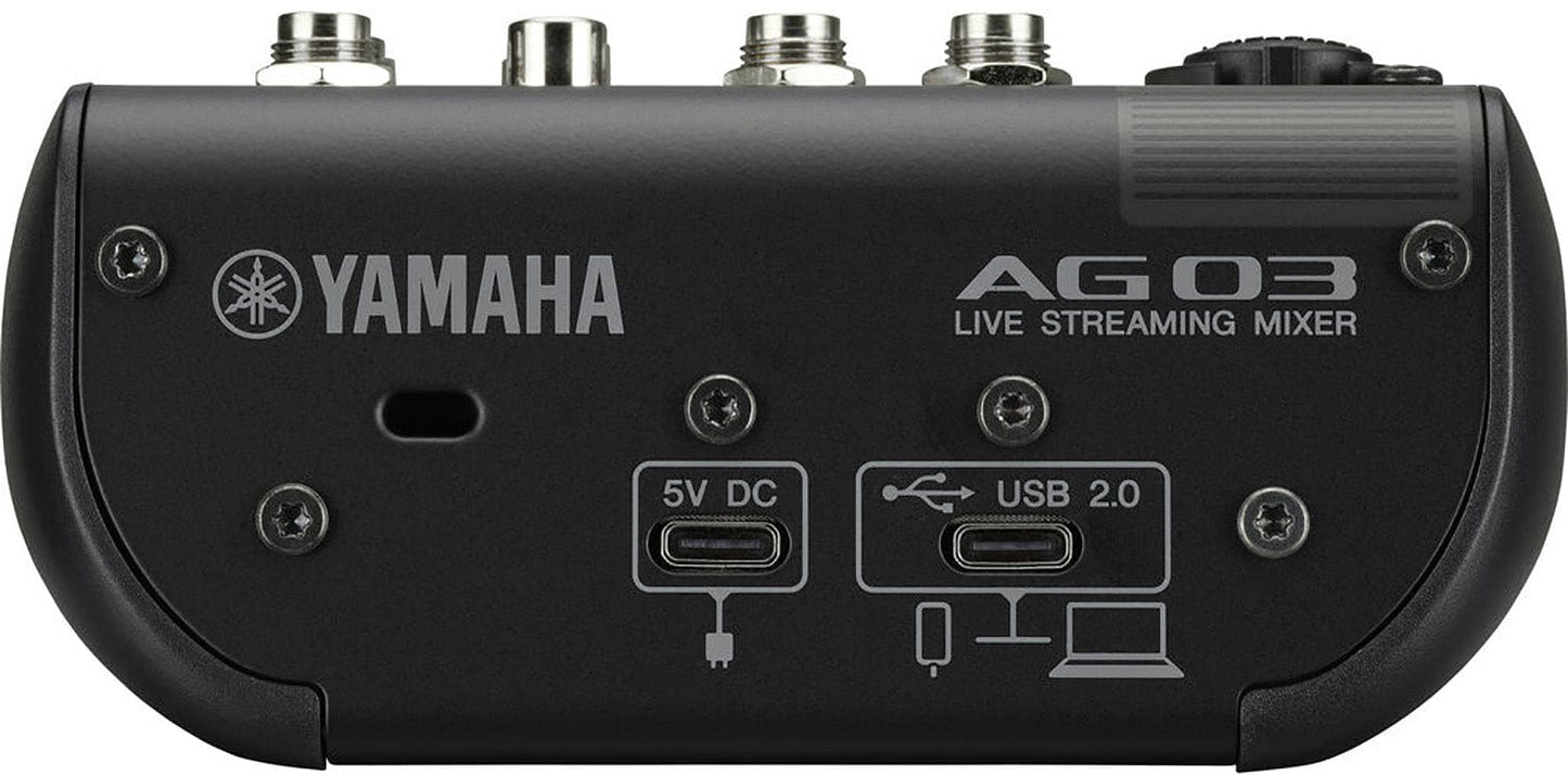 Yamaha AG03MK2-B 3-Channel Mixer / USB Interface for IOS/Mac/PC - Black - PSSL ProSound and Stage Lighting