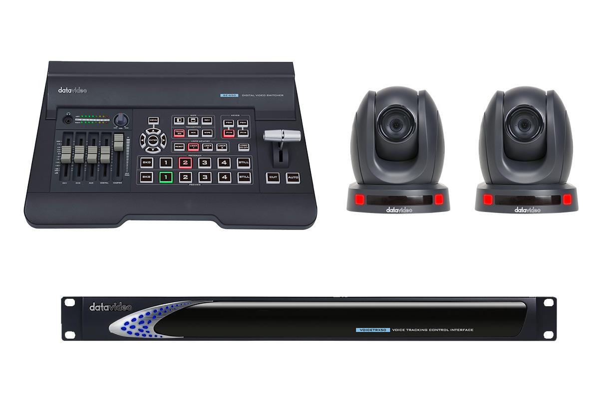 Datavideo Autocast Pro Kit Automated voice tracking kit with voicetracking. Kit includes: VoiceTRX 502x PTC-145SE-650