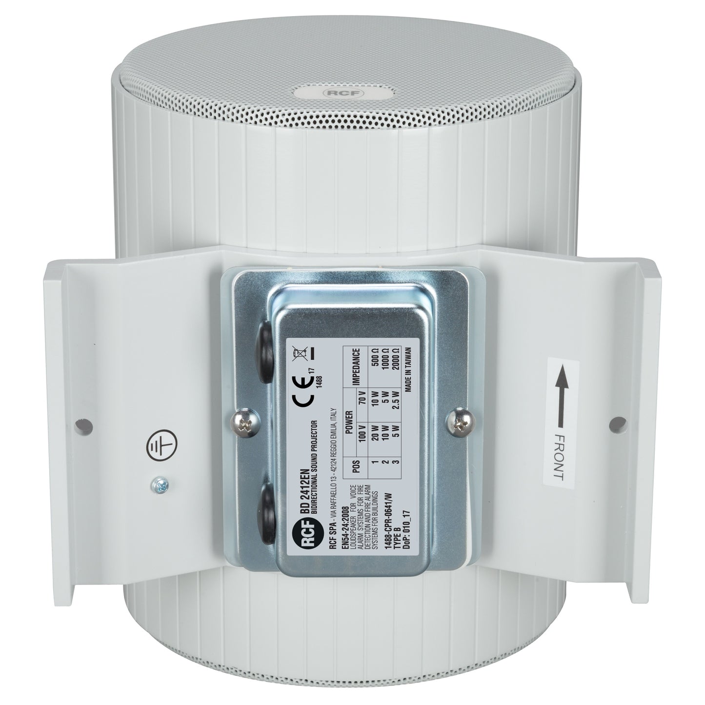 RCF BD 2412EN Bidirectional Sound Projector, Alu., Ip 55, 12W, 70-100V - EN54-24