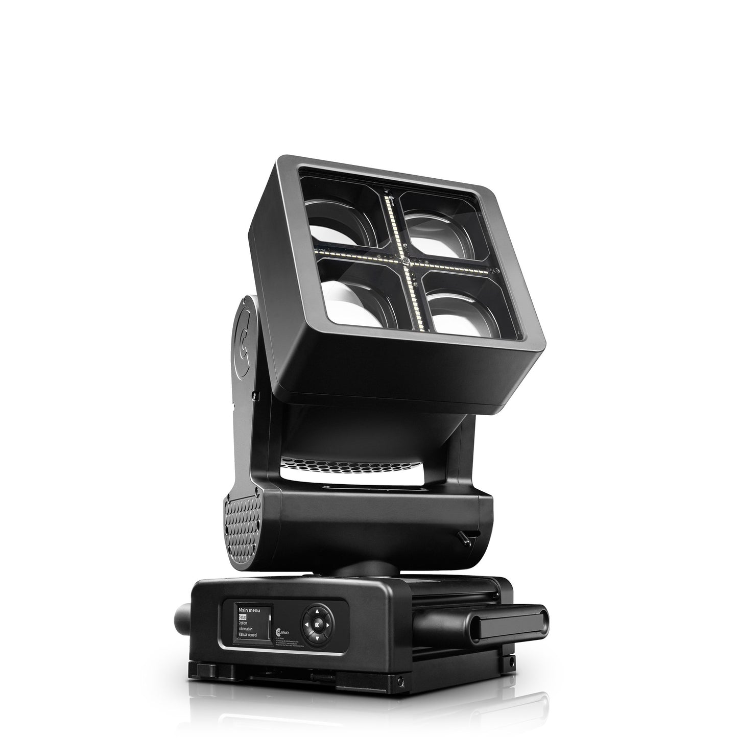 Clay Paky CL3031E41100F Volero Cube (Foam Shell): 4x 60w RGBW LED (Wash) 64x 3w 6500k LED (Strobe) 100-240V 50/60 Hz ETL IP66