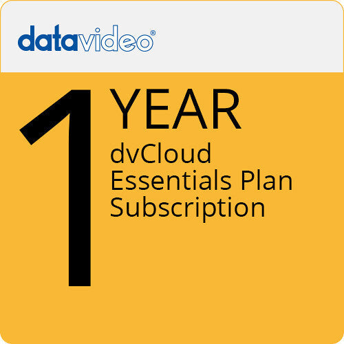 Datavideo dvCloud Essentials 12 month subscription to dvCloud Essentials plan for streaming reliably with SRT.