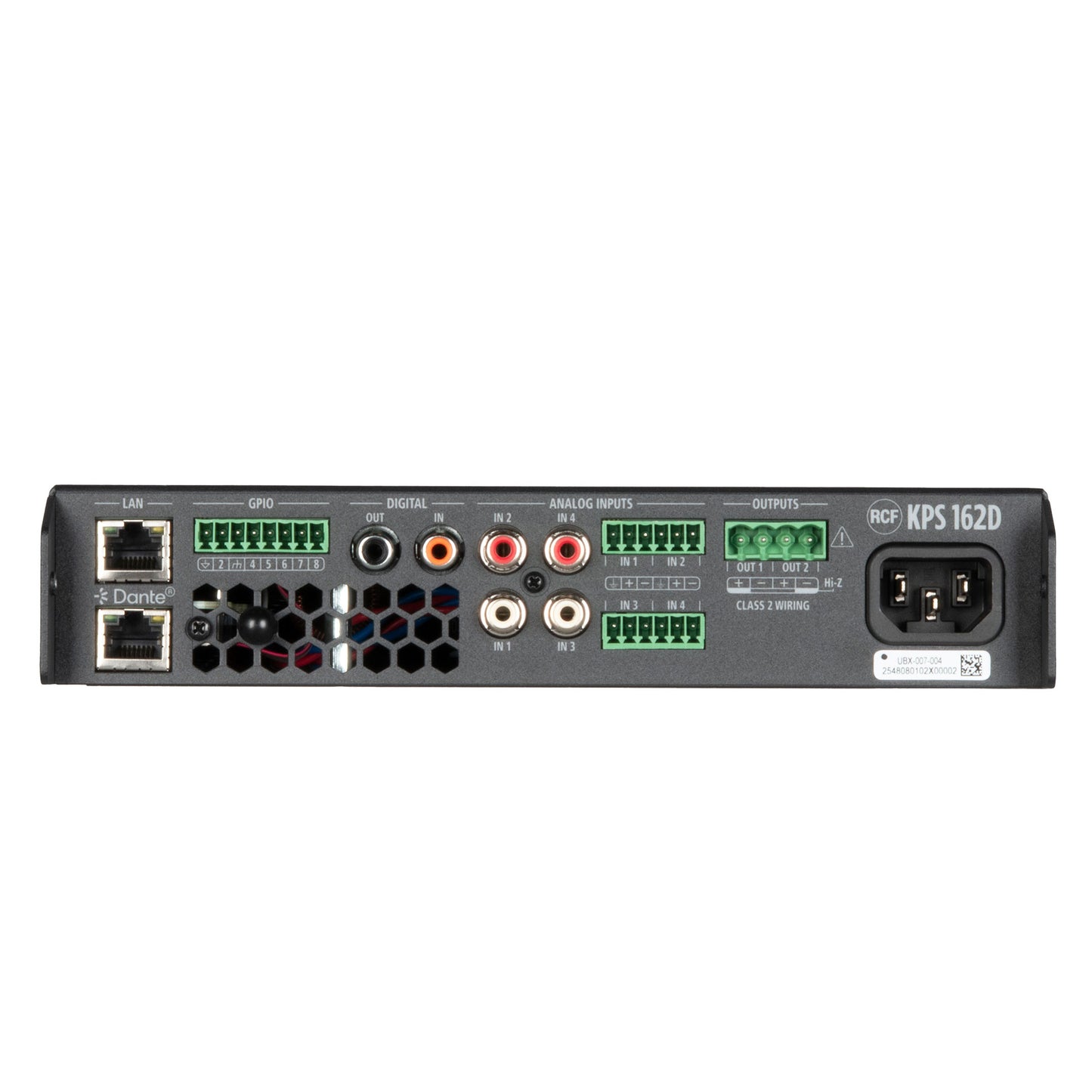 RCF KPS 162D Class D Power Amplifier with DSP, Dante-Equipped (2 X 160 W)