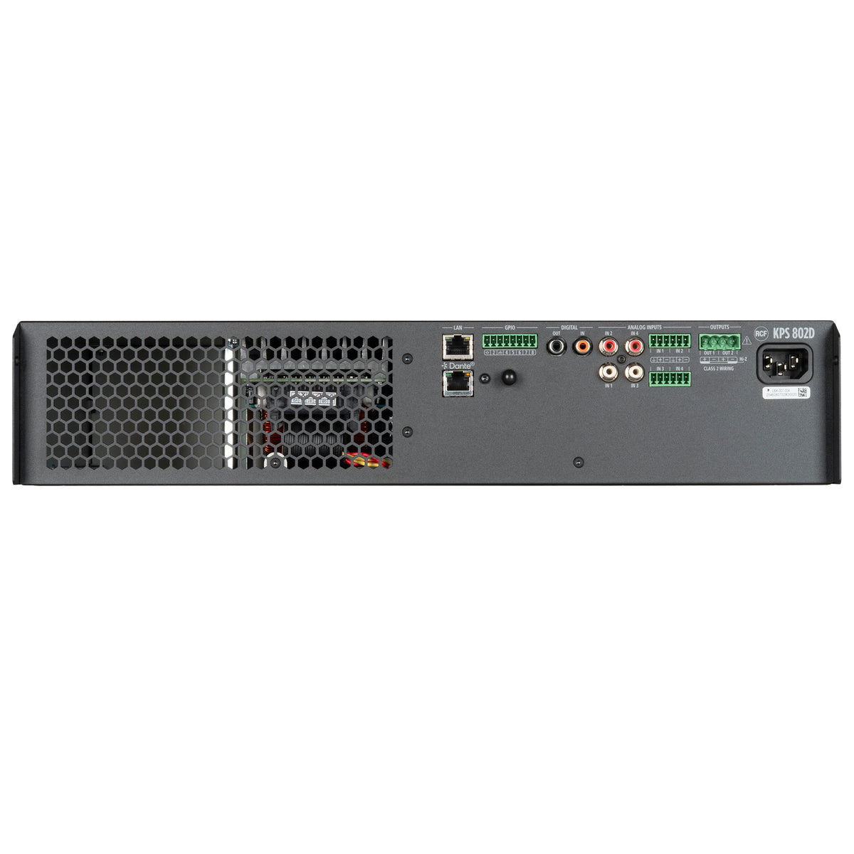 RCF KPS 802D Class D Power Amplifier with DSP, Dante-Equipped (2 X 800 W)