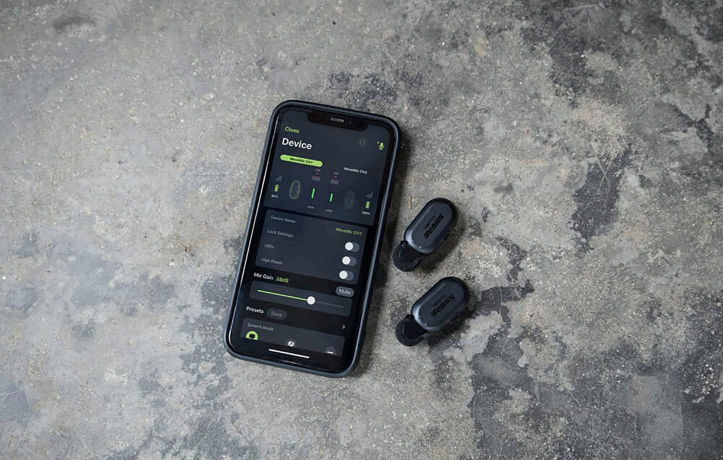 Shure MV-TWO-KIT-Z7 MoveMic Wireless Lavalier Microphone Pair for Phones with Receiver / Charge Case - PSSL ProSound and Stage Lighting