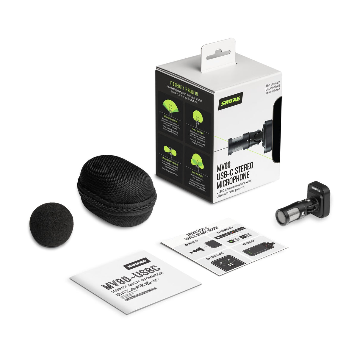 Shure MV88-USBC USB-C Stereo Mic for iOS + Android
