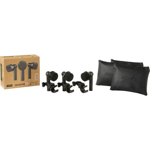 Shure NXN6-3PK Nexadyne Tom Mic, XLR, Black, 3 Pack