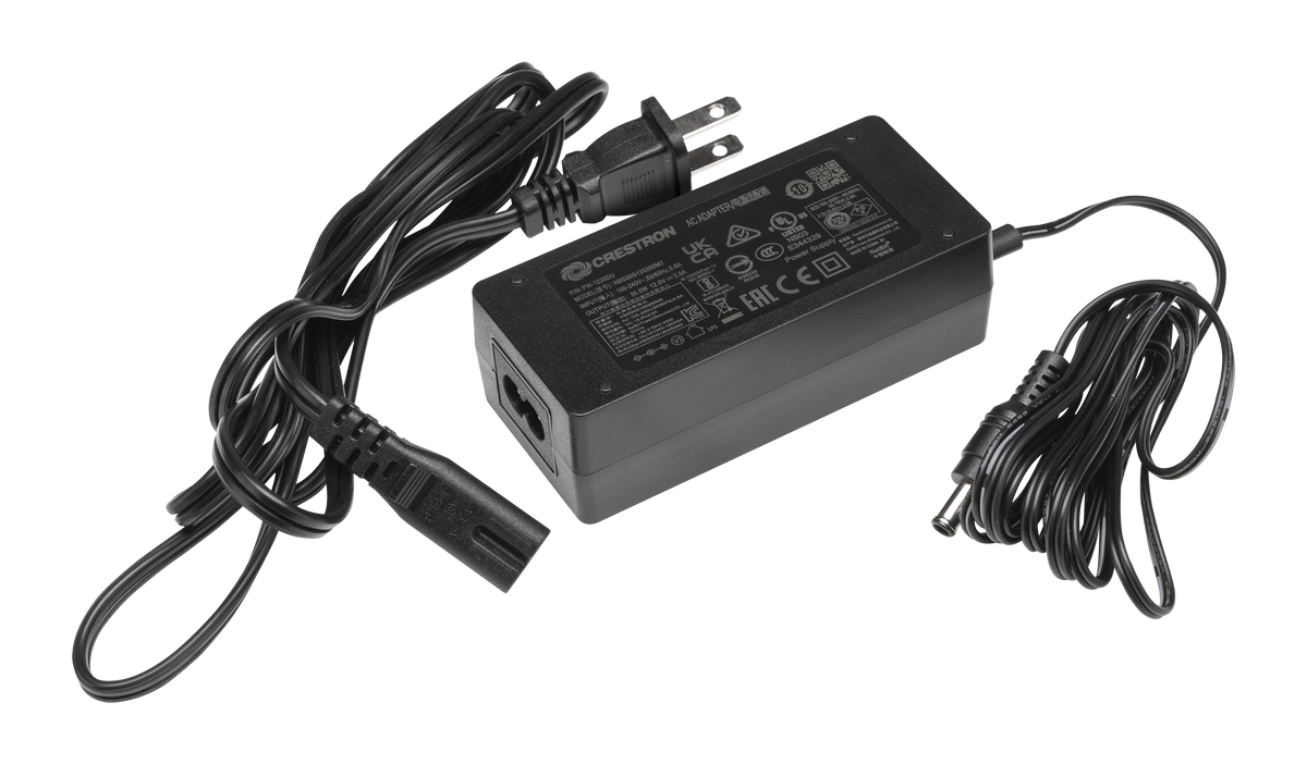 Crestron PW-1225DU Desktop Power Pack, 12VDC, 2.5 A, 3.3 mm, Universal