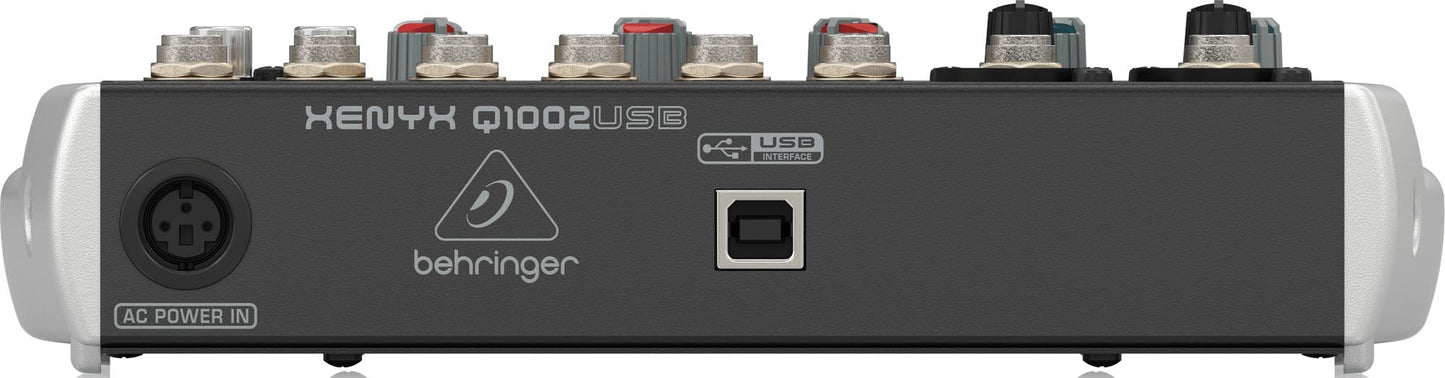 Behringer Q1002USB Table de mixage premium 10 entrées 2 bus avec préamplis micro XENYX et compresseurs, égaliseur britannique et interface USB/audio