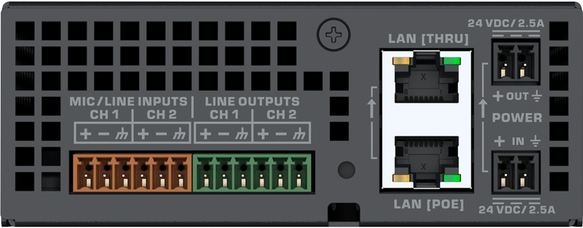 Q-SYS QIO-ML2x2 Q-Sys Peripheral with 2 Mic/Line-ins and 2 Line-outs - Solotech