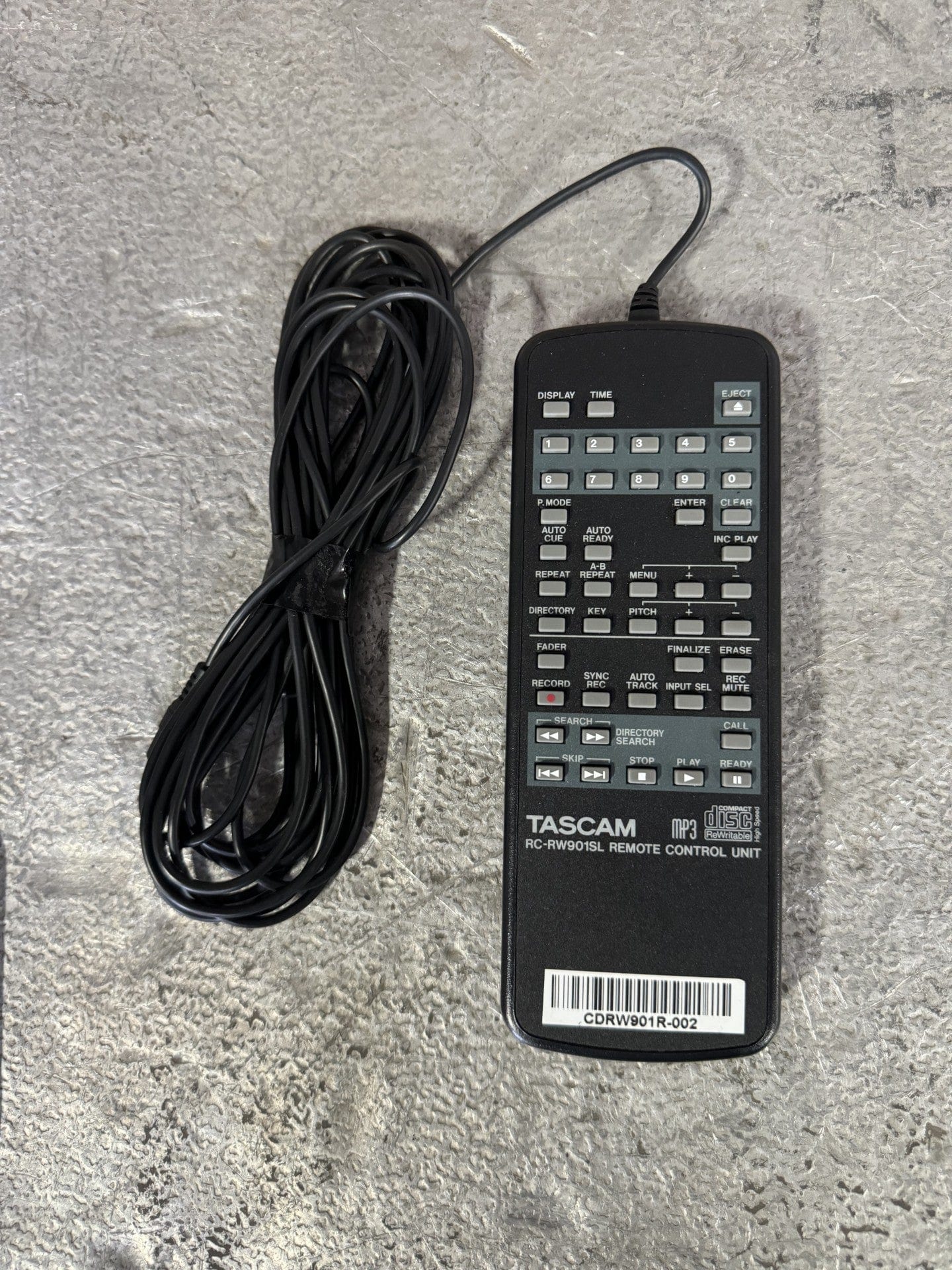 Tascam RC-RW901SL Remote for Tascam CD Player - Solotech