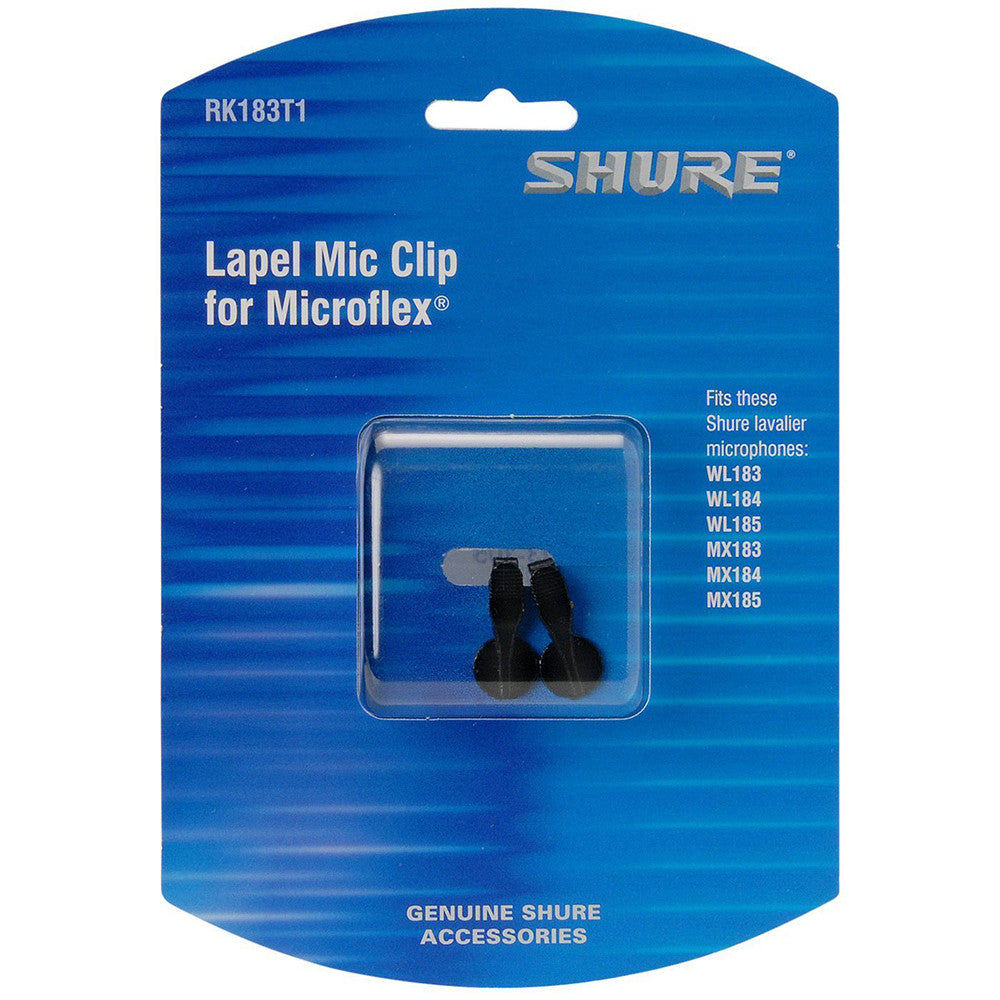 Shure RK183T1 Single Mount Tie-Clips for MX183, MX184, MX185, WL183, WL184, and WL185 (Contains Two)