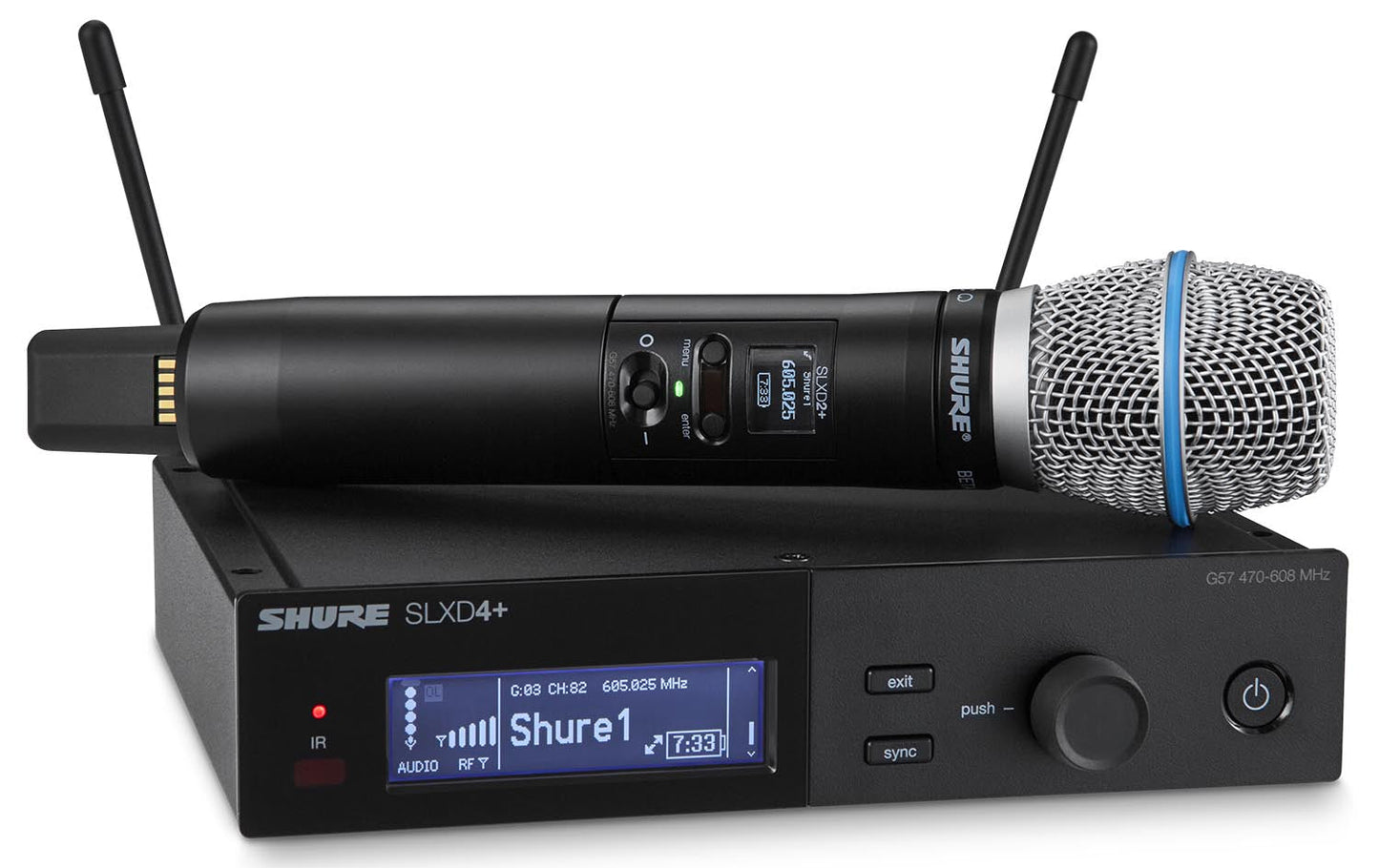 Shure SLXD24+/B87A-G57 Digital Wireless Handheld System, Beta87A