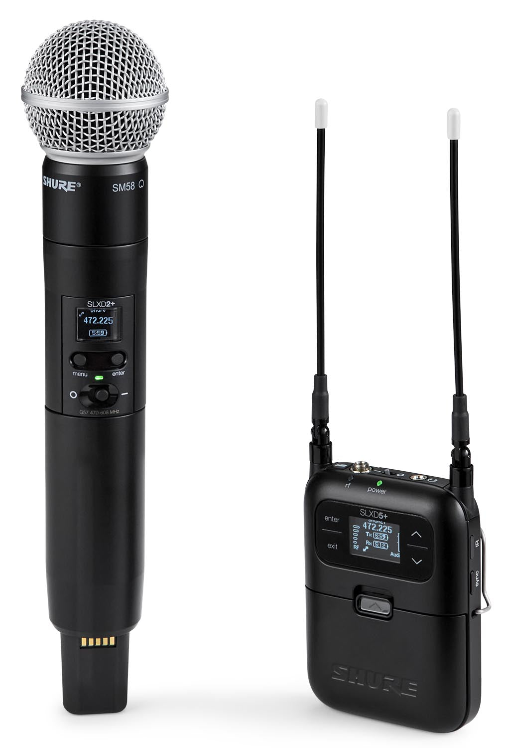 Shure SLXD25+/58-G57 Digital Wireless Portable System, Handheld, SM58