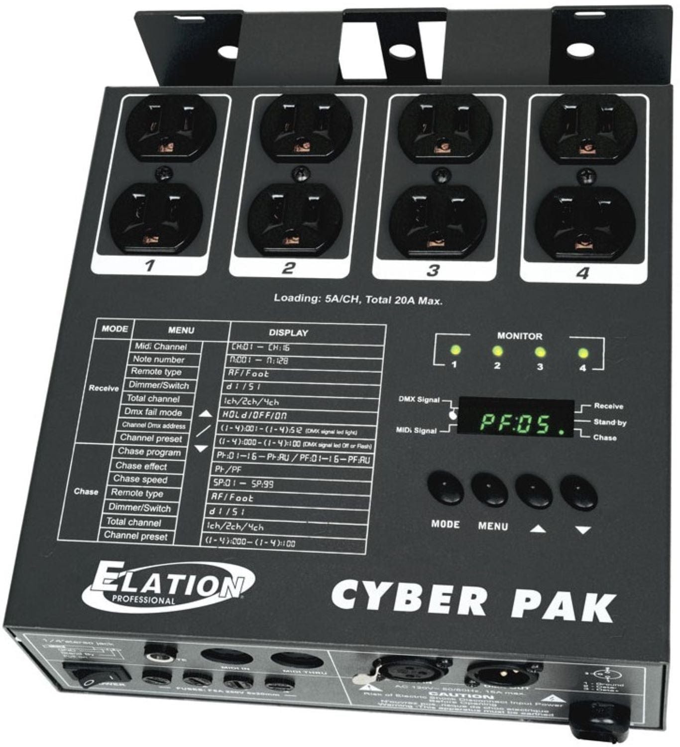 Elation Cyber Pak 4 Channel 2400W Portable Dimmer