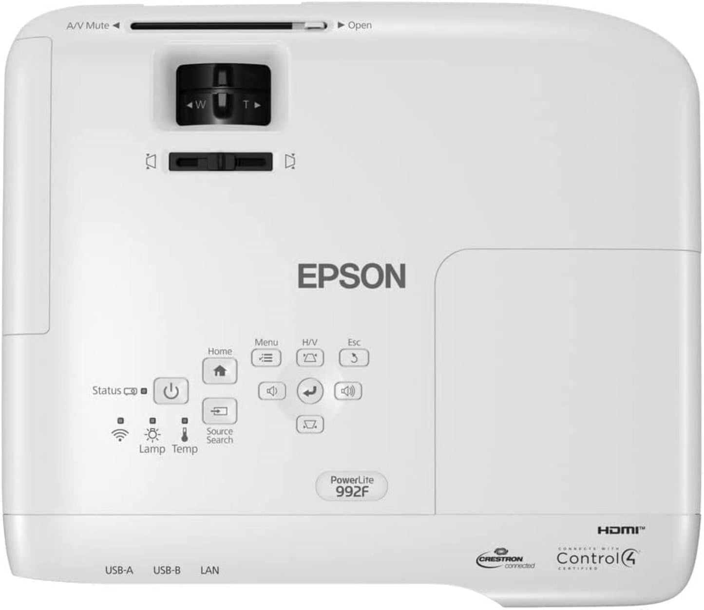 EPSON V11H988020 PowerLite 992F Projector, 1080P, 4000 Lumens with WIFI - PSSL ProSound and Stage Lighting