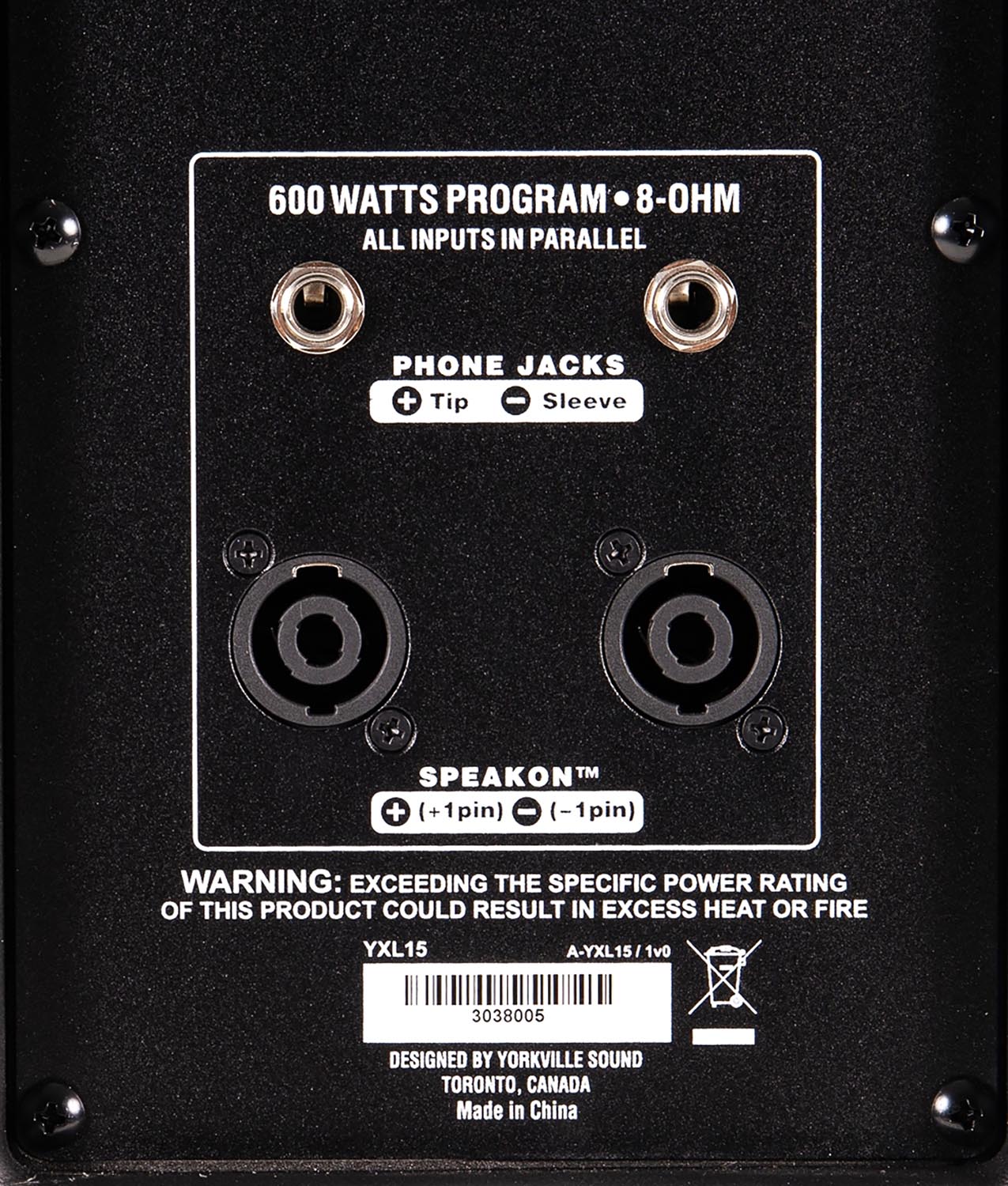 Yorkville YXL15 600 Watt 15" Full Range Active Loudspeaker FOH / Monitor Combo