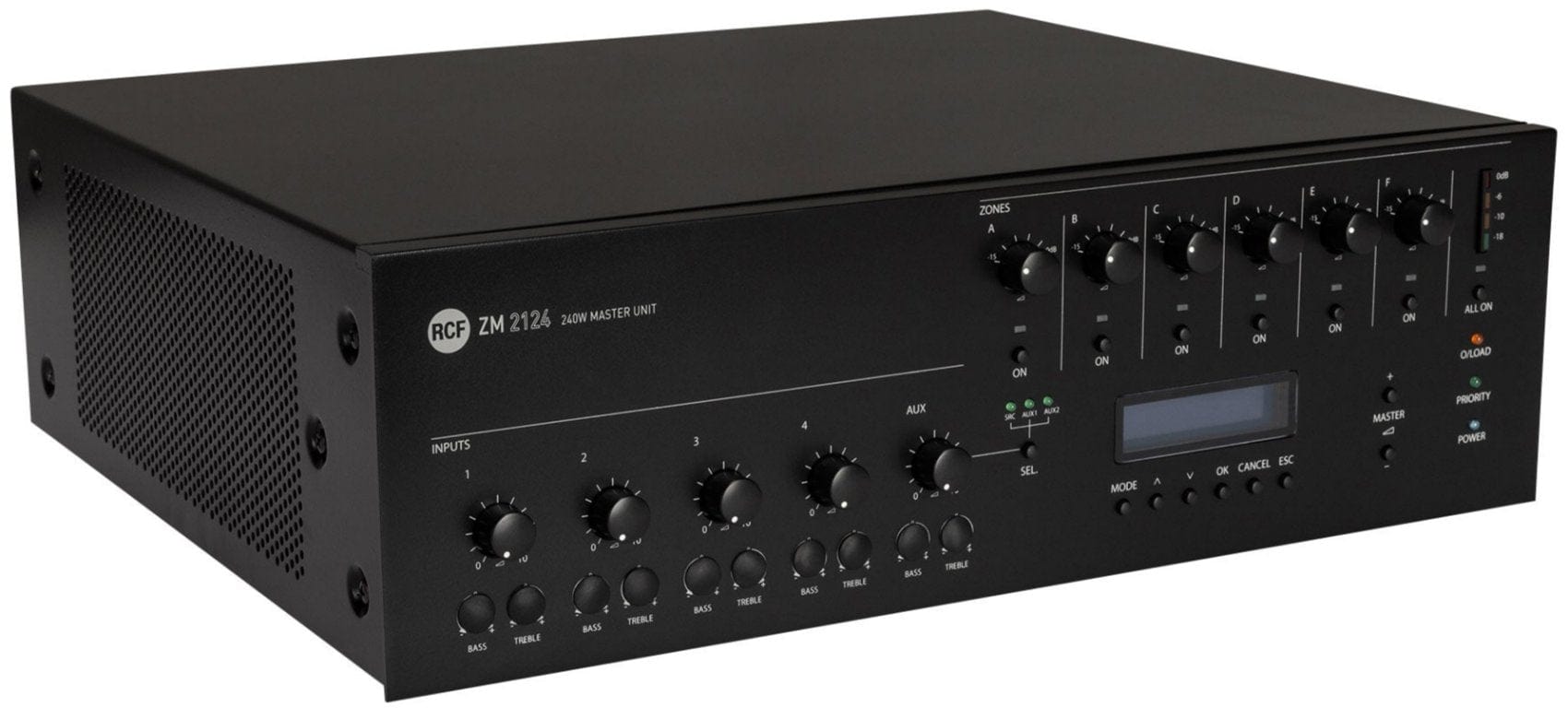 RCF ZM 2124 6-Zone 240 Watt Digital Mixer Amplifier Master Unit