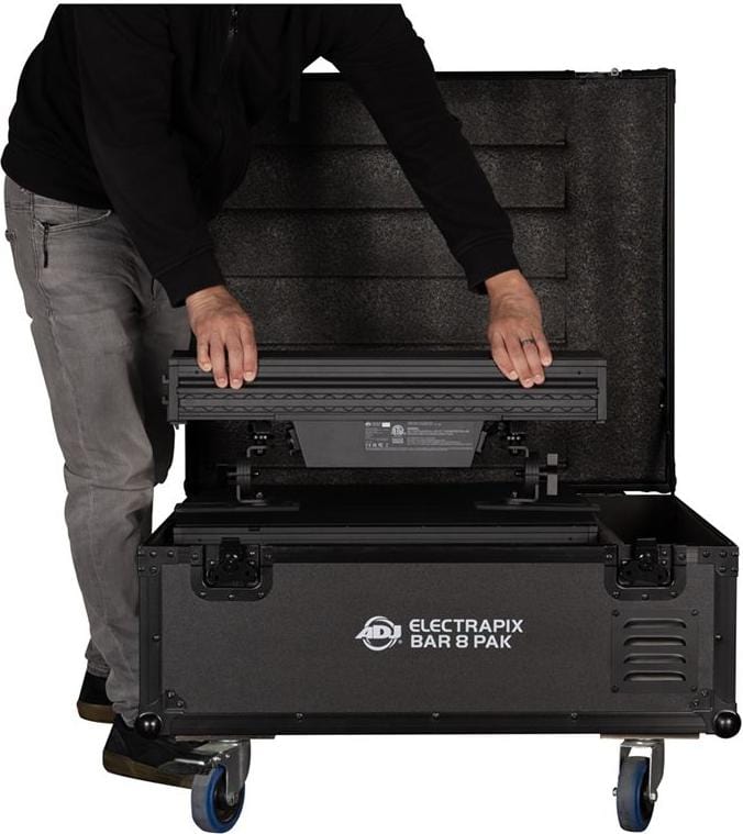 ADJ American DJ ELE188 ElectraPix Bar 8 Pak - 6x ElectraPix Bar 8 Units with Case - Solotech