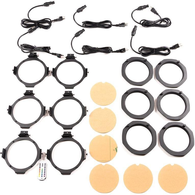 ADJ American DJ ELE738 ElectraPix Par 7 Pak - 6x ElectraPix Par 7 Units with Case - Solotech