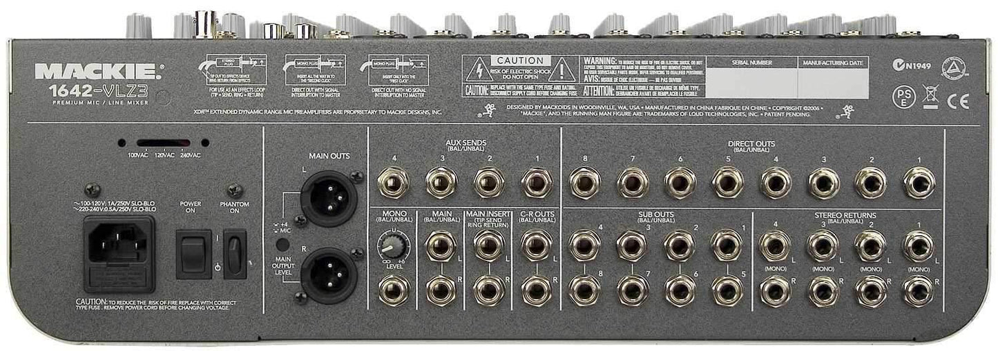 Mackie 1642-VLZ3 Premium 16-Ch Compact Mixer - Solotech