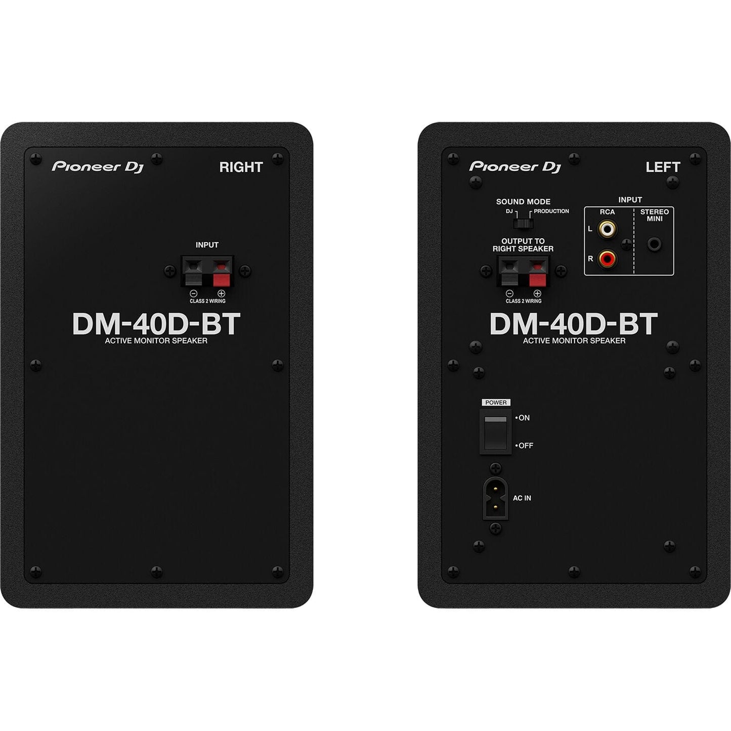 Pioneer DJ DM-40D-BT 4" Two-Way Active Desktop Monitor System with Bluetooth (Pair, Black) - PSSL ProSound and Stage Lighting
