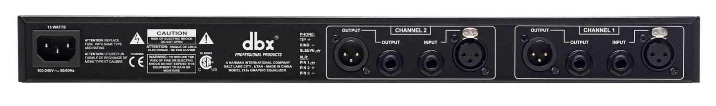 DBX 215S Dual Channel 15 Band Graphic Equalizer - Solotech