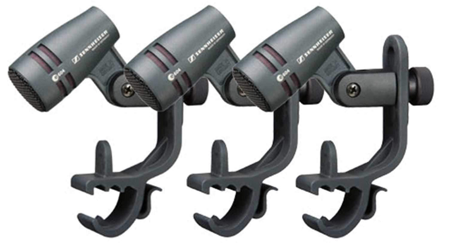 Sennheiser E604 Cardioid Dynamic Mic 3-Pk with Clip - Solotech