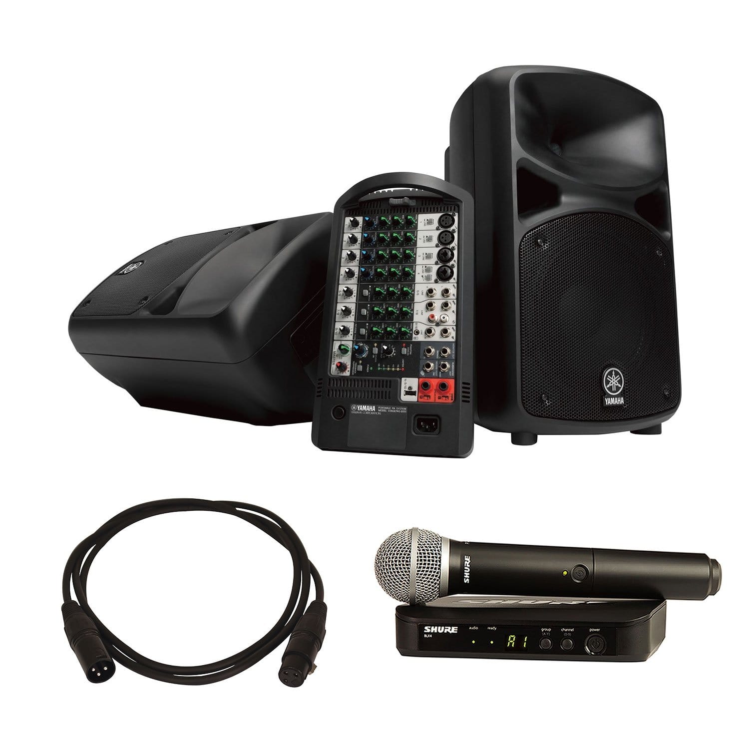 Yamaha Stagepas 600i Portable PA System with Shure BLX24 PG58 Mic System