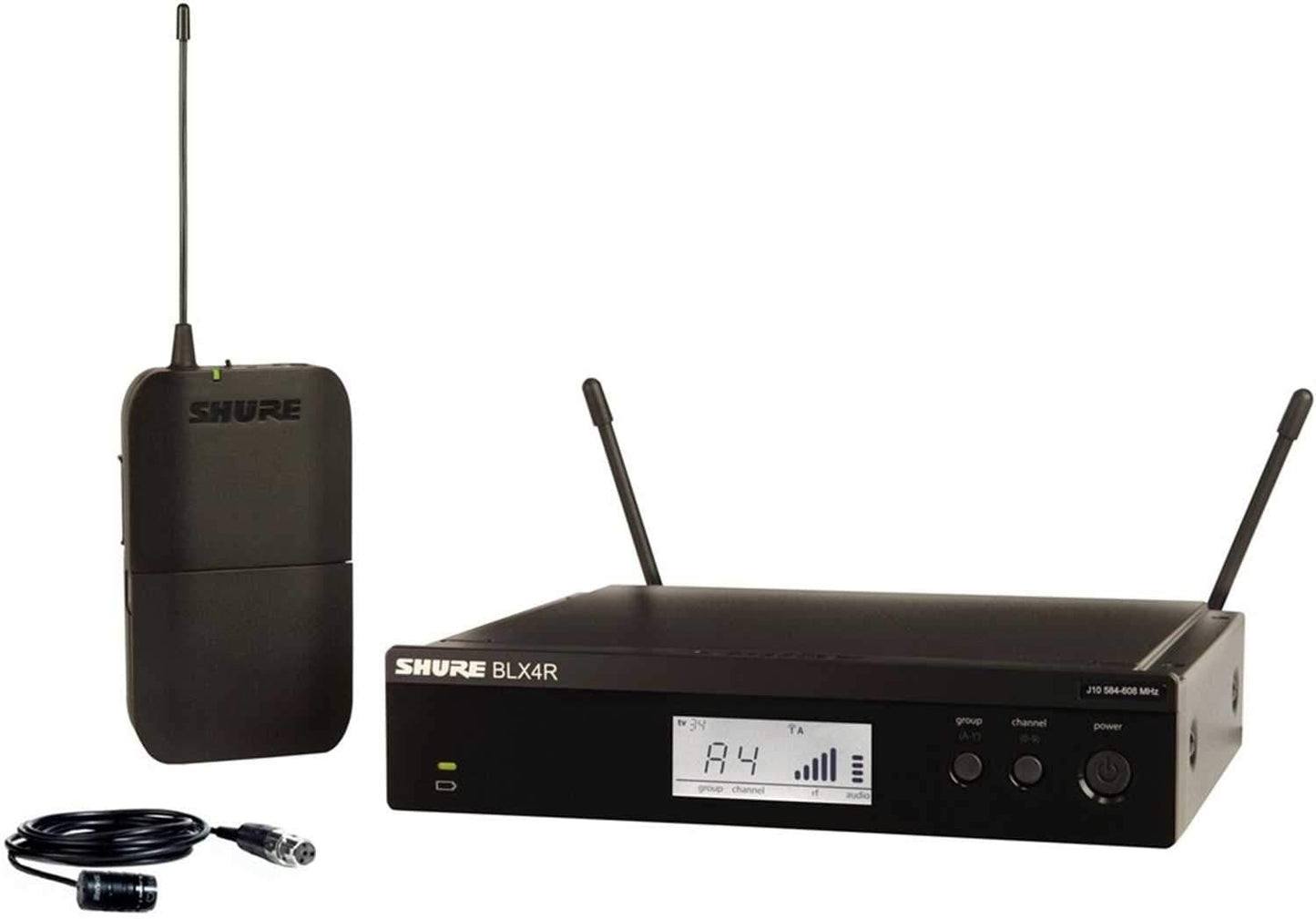 Shure BLX14 Rack Wireless Lavalier Mic w WL185 H9 - Solotech
