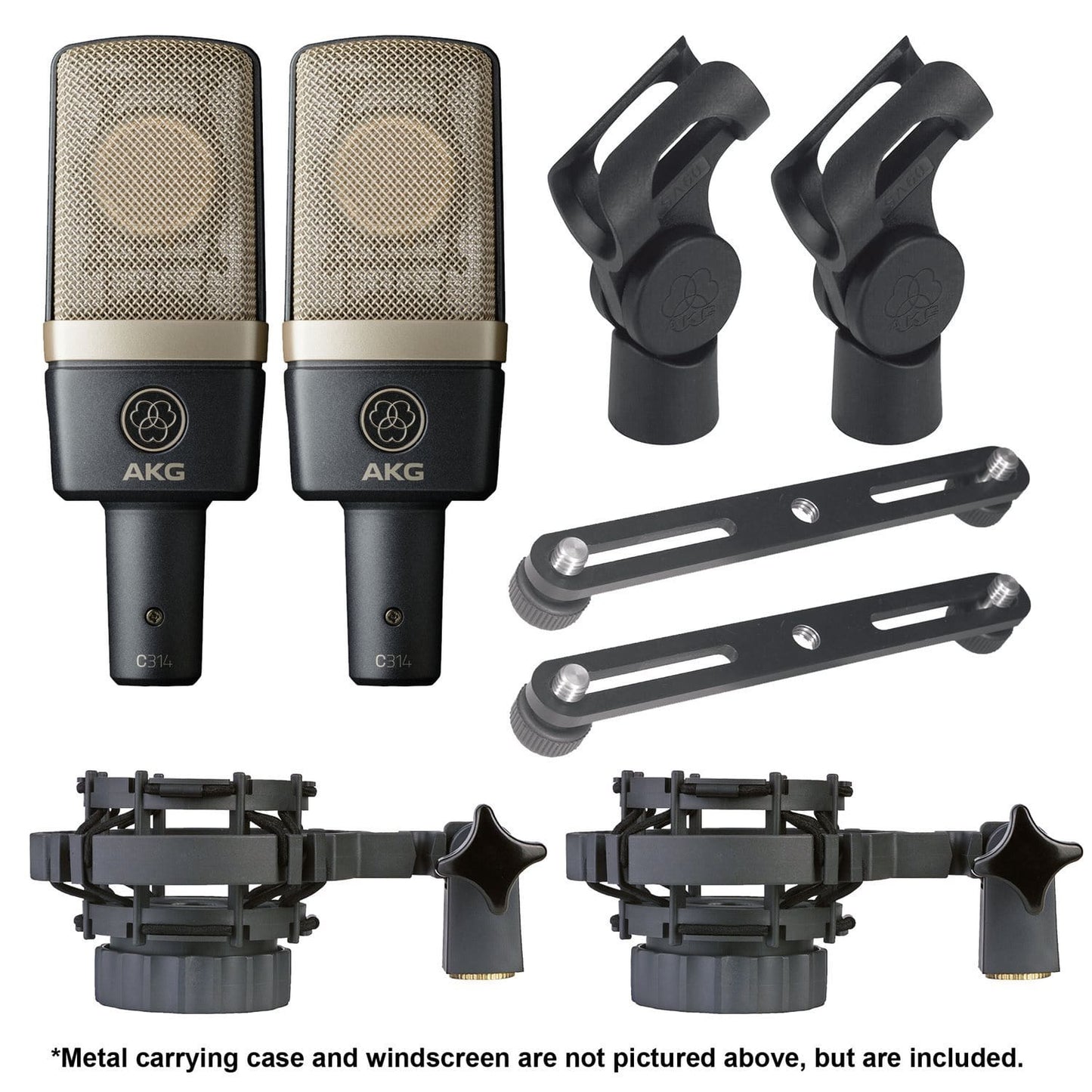 AKG C314 Matched Pair Stereo Condenser Mic Set - Solotech