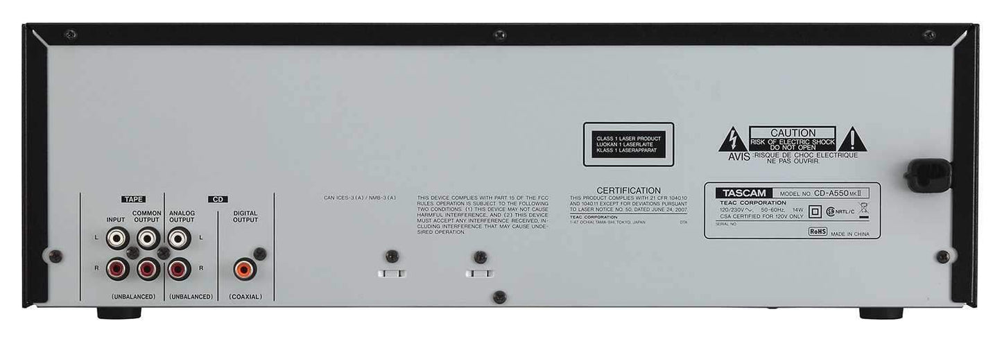 Tascam CD-A550 MKII CD & Cassette Player Recorder - Solotech