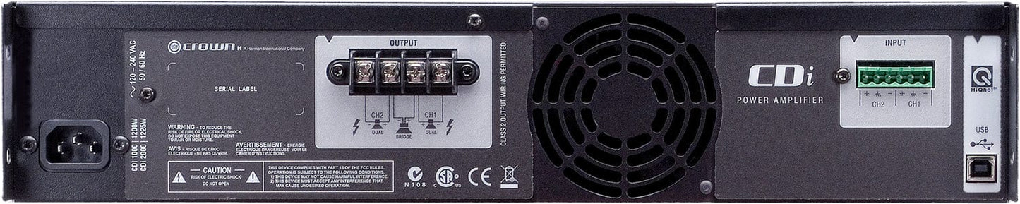 Crown CDi1000 2-Channel 500W Power Amplifier - PSSL ProSound and Stage Lighting