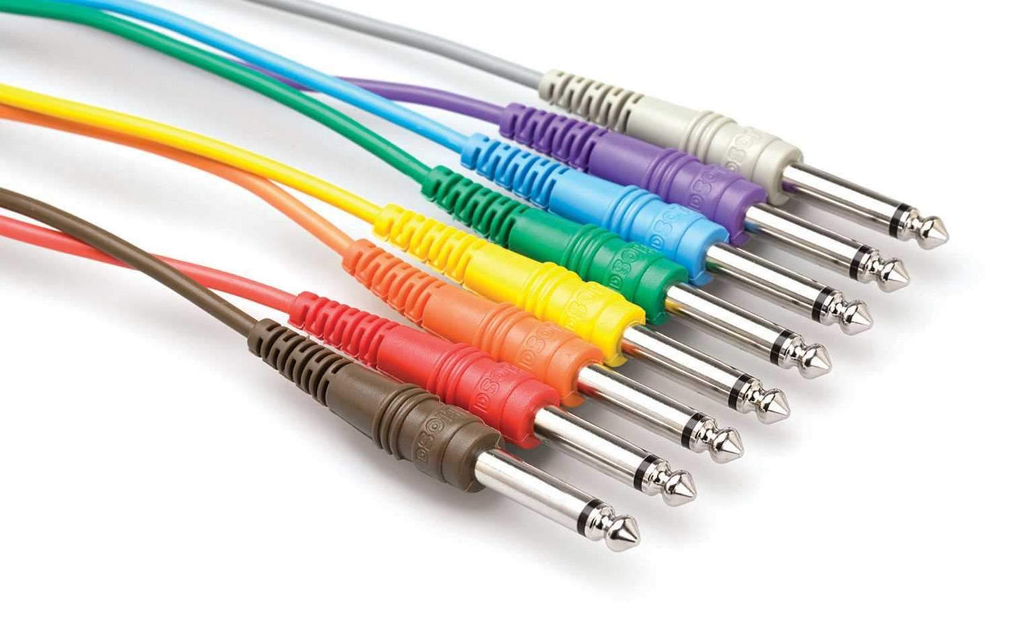 1.5 Ft Mono PatchBay Cable Set of 8 1/4 to 1/4 (M - Solotech