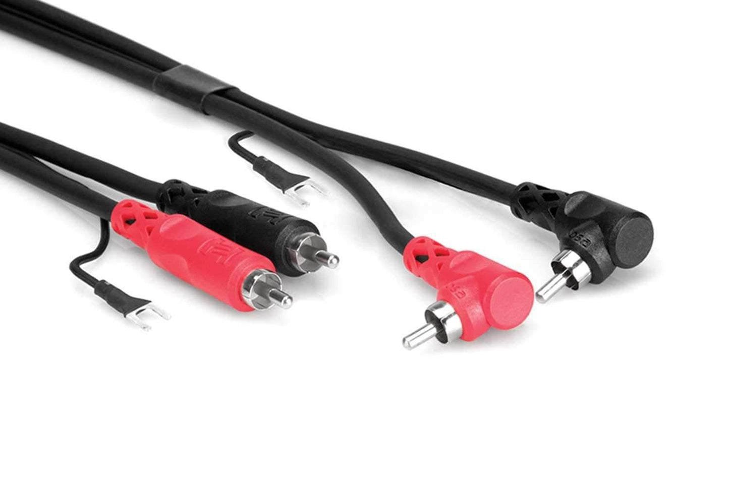 Hosa CRA-203DJ Dual RCA to Dual Right-Angle RCA with Ground Wire 3m - Solotech