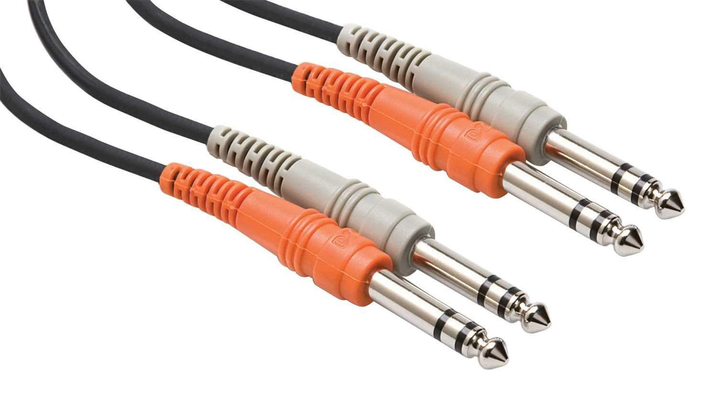 Hosa CSS-201 3.2 Ft Dual 1/4-Inch TRS (M) Cable - Solotech