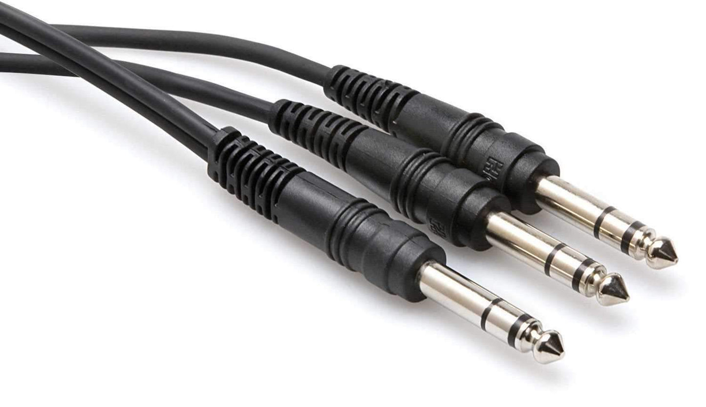 Hosa CYS-103 3 Ft 1/4-Inch (M) to Dual 1/4-Inch (M) Stereo Y-Cable - Solotech