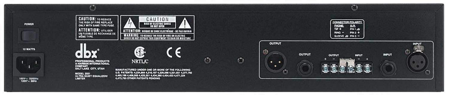 dbx 2031 Single 31-Band Graphic EQ and Limiter - Solotech
