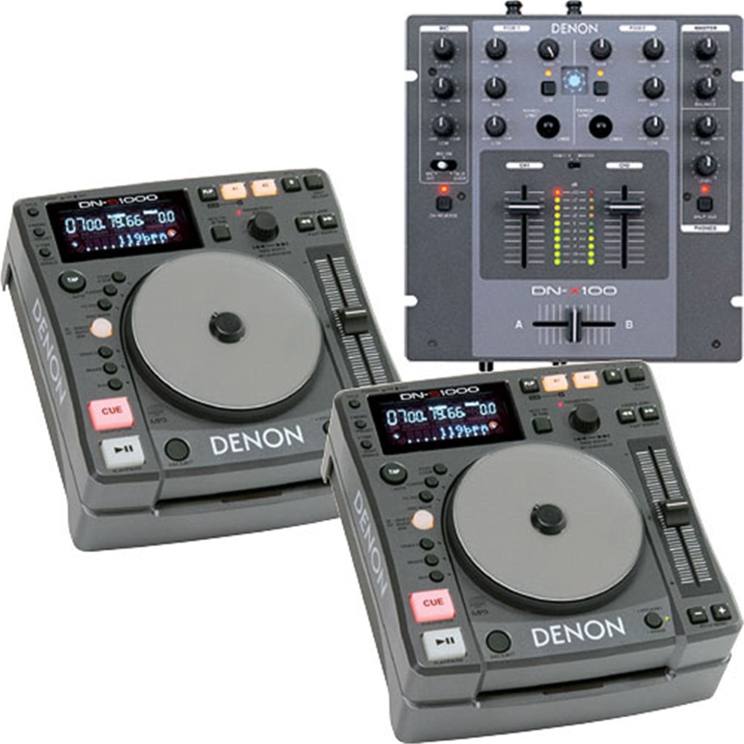 DENON DJ PACKAGE (2)DNS1000'S AND DNX100 MIXER