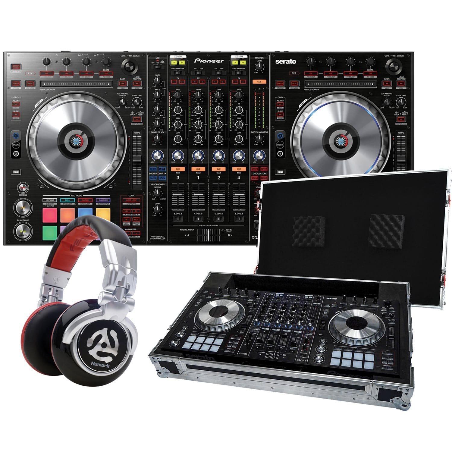 Pioneer DJ DDJ-SZ with Gator Case and Numark Headphones