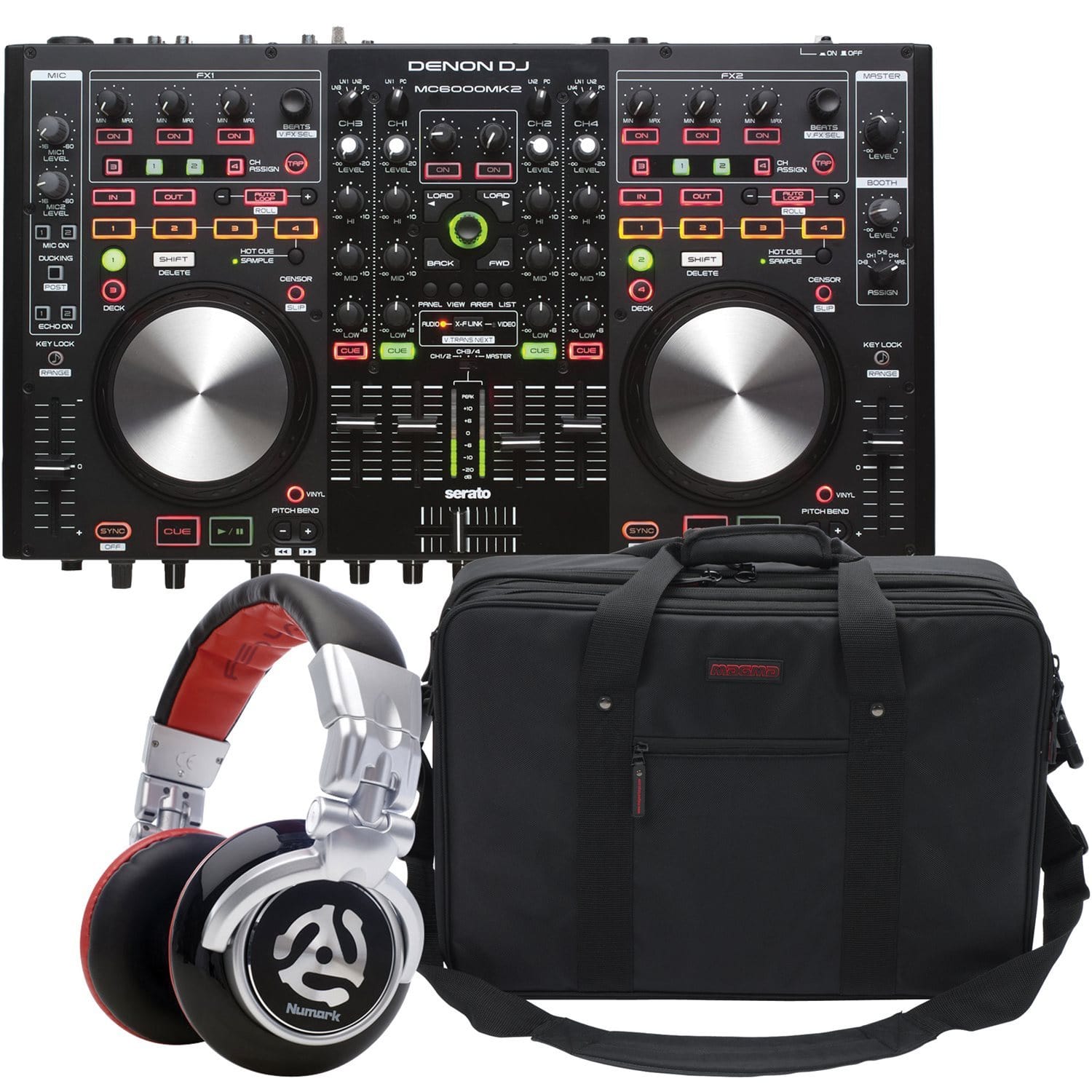 Denon DJ MC6000MK2 Controller with Magma MGA47949 Bag