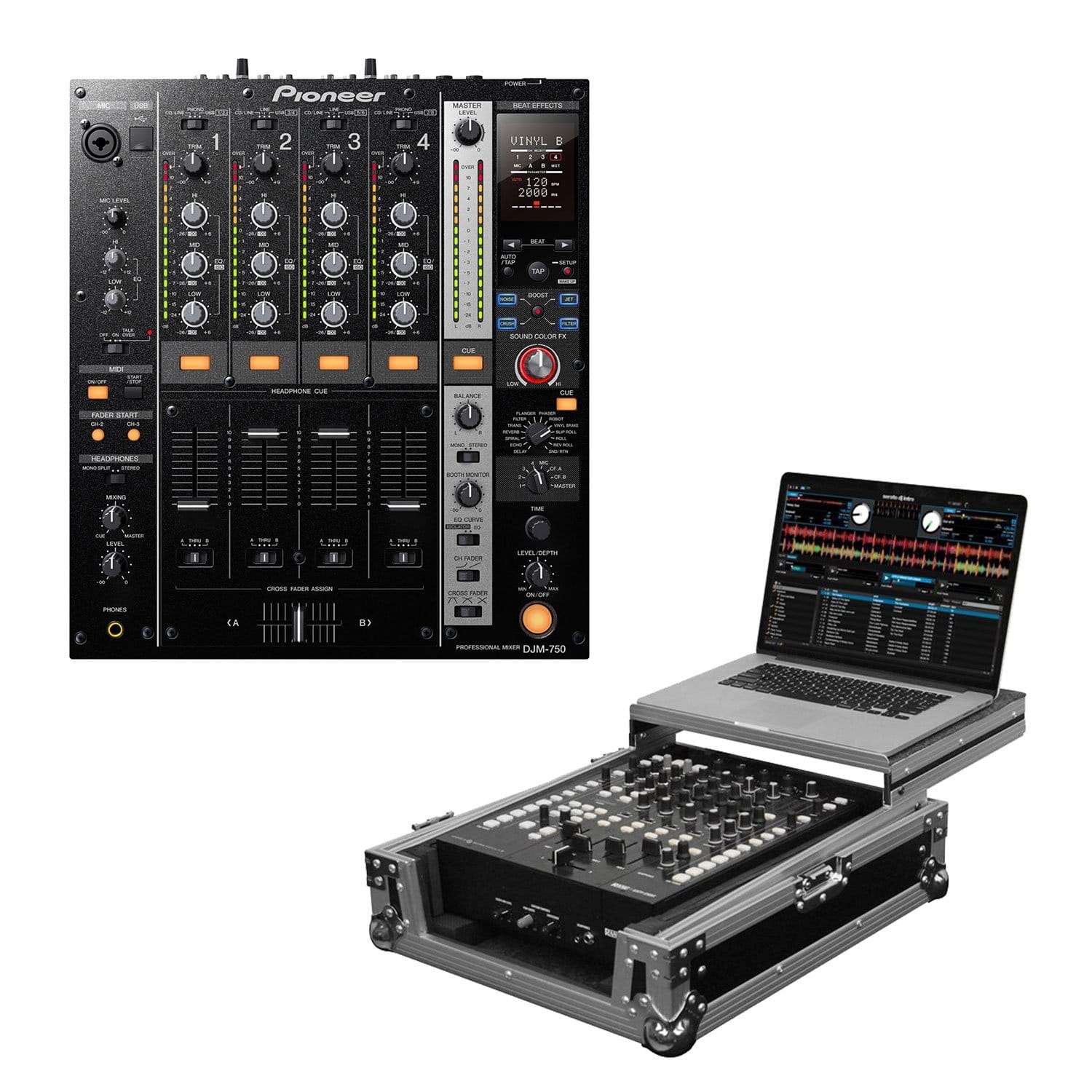 Pioneer DJ DJM-700-K DJ Mixer and Odyssey Glide Case