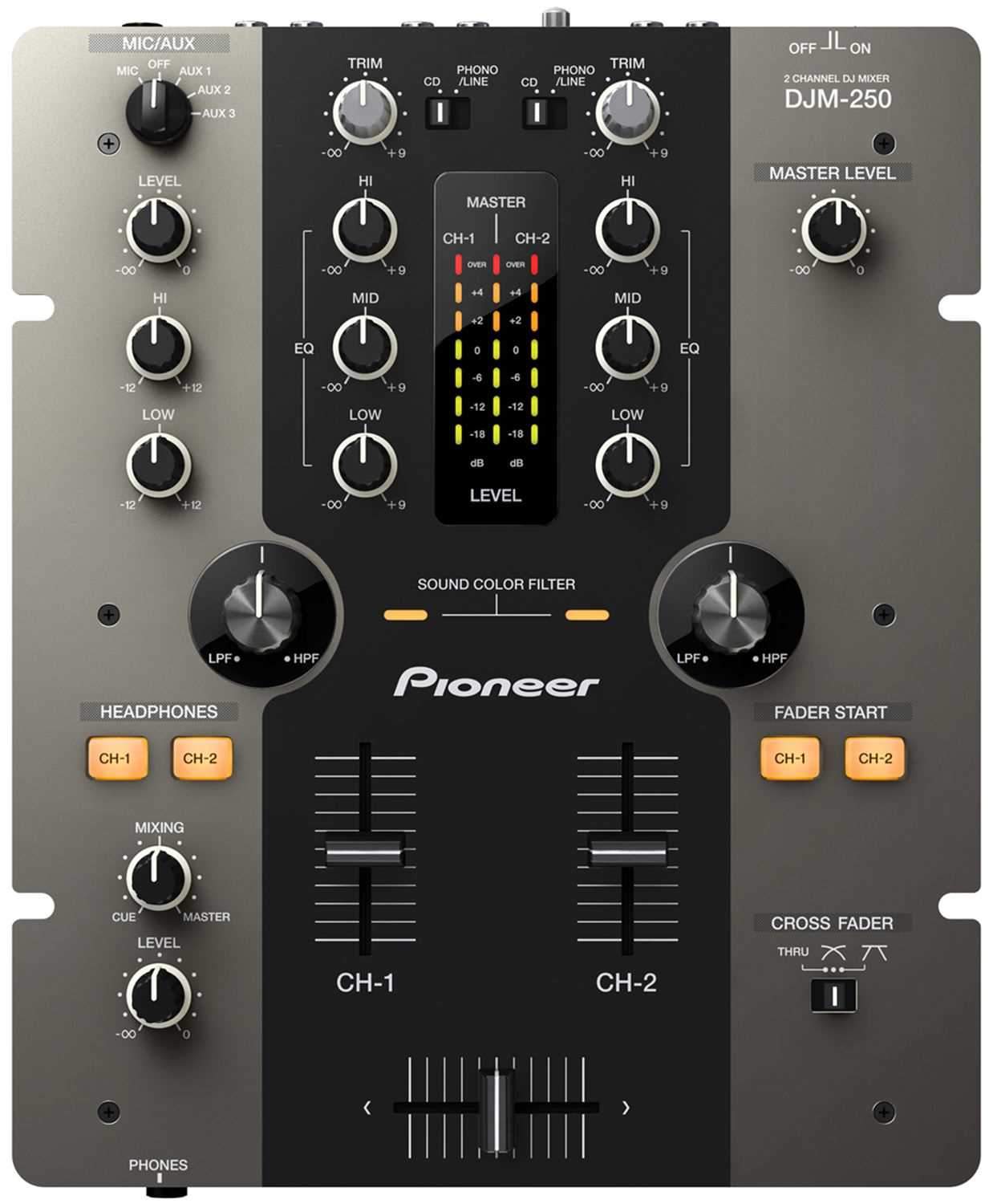 Pioneer DJ DJM-250-K Compact 10 2 Channel DJ Mixer | Solotech