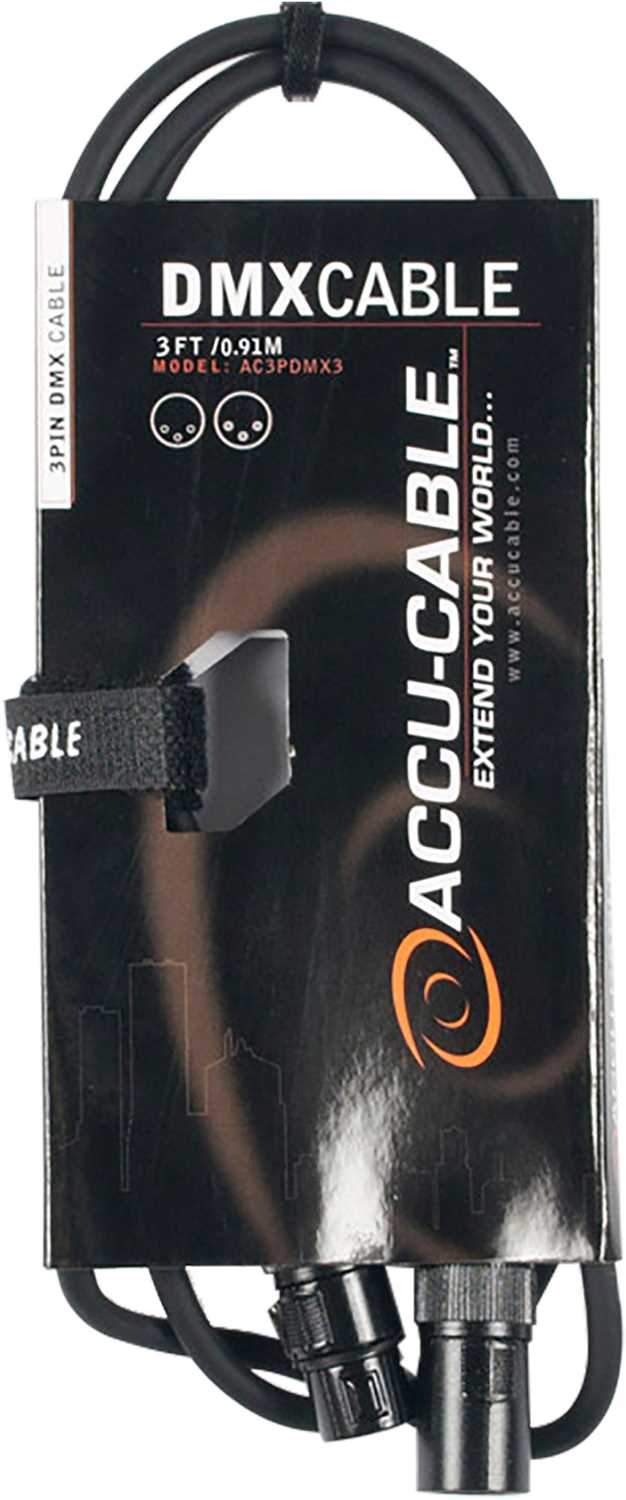 Accu-Cable AC3PDMX3 3-Foot 3 Pin DMX Cable - ProSound and Stage Lighting
